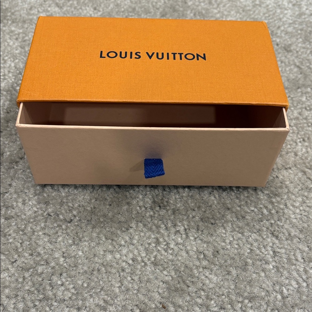 Louis Vuitton Orange and Tan Box with Blue Tab